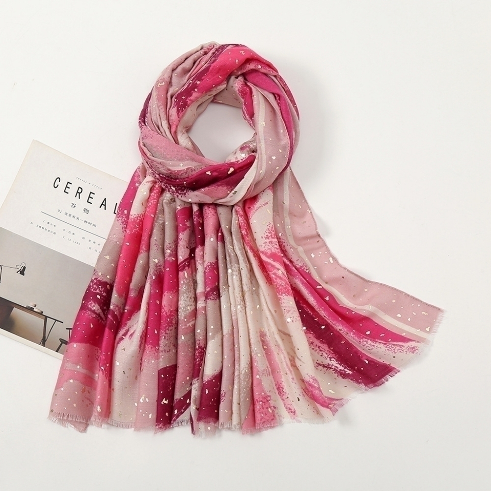 Abstract Pattern Scarf In Pink